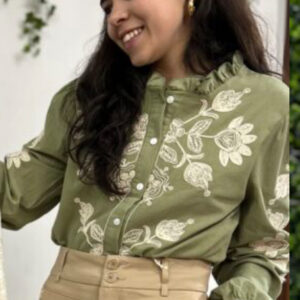 Camisa verde bordado