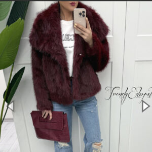 Abrigo de pelo granate