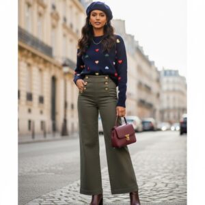 Pantalón verde botones