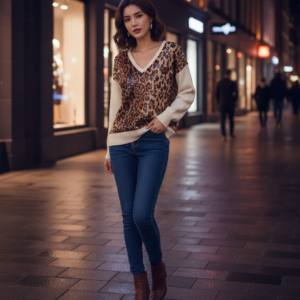 Jersey animal print pico