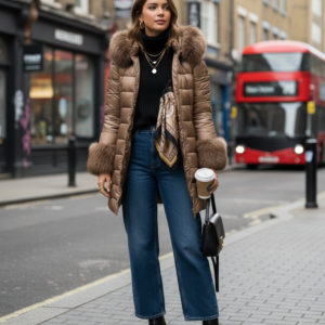 Plumífero marrón clarito