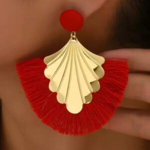 Pendientes rojos y dorado