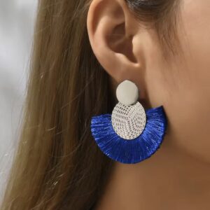 Pendientes azules y dorados