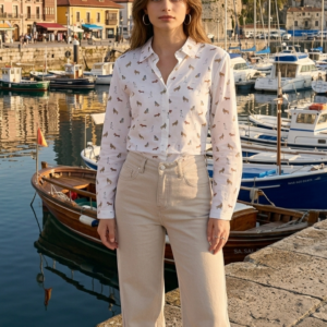 Camisa blanca dibujo perritos