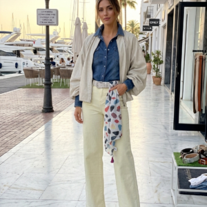 Bomber  beige / marron ecopiel