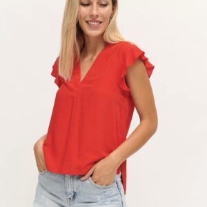 Camisa roja volante