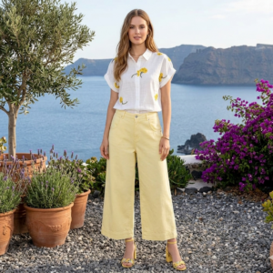 Pantalón amarillo tobillero