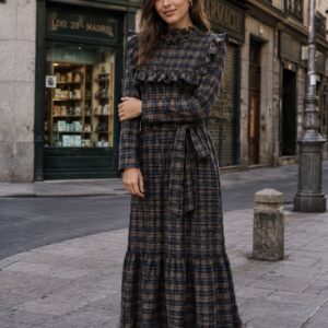 Vestido de cuadros largo