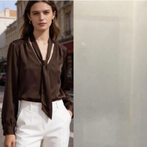 Camisa marrón lazada
