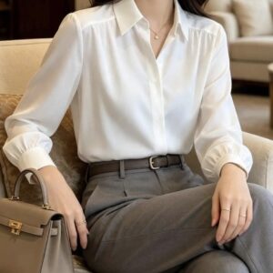 Camisa blanca saten