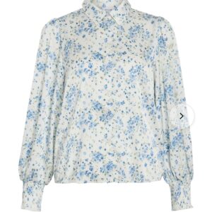 Camisa flores azul y blanca