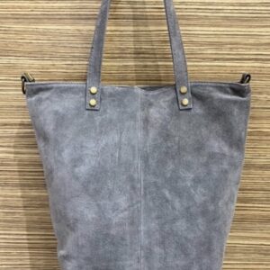 Bolso piel  gris/ granate